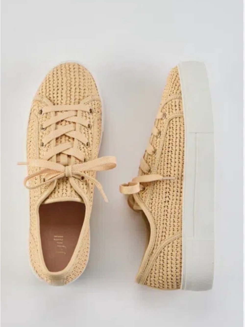 J. Jill Cream Woven Platform Sneakers